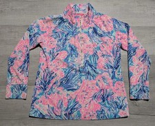 Lilly Pulitzer Skipper Popover Periwinkle Purple Fan Sea Pullover Sz M 1/2 Zip