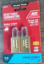 Ace Hardware Padlocks with Resettable Combo - 3/4" - Set of 2