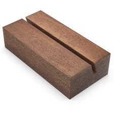 12 Pack Wood Place Card Holders - Table Number Holders - Brown Wooden Table