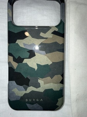 Burga Iphone 17 Pro Max Case. Green Camo pattern