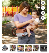Monbebe Soho 3-in-1 Portable Belt Bag w/ Changing Pad, Gray/Brown