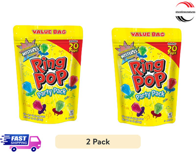 Ring Pop, Kosher, Assorted Flavor,Individually Wrapped Lollipops, 10 oz 20 Count