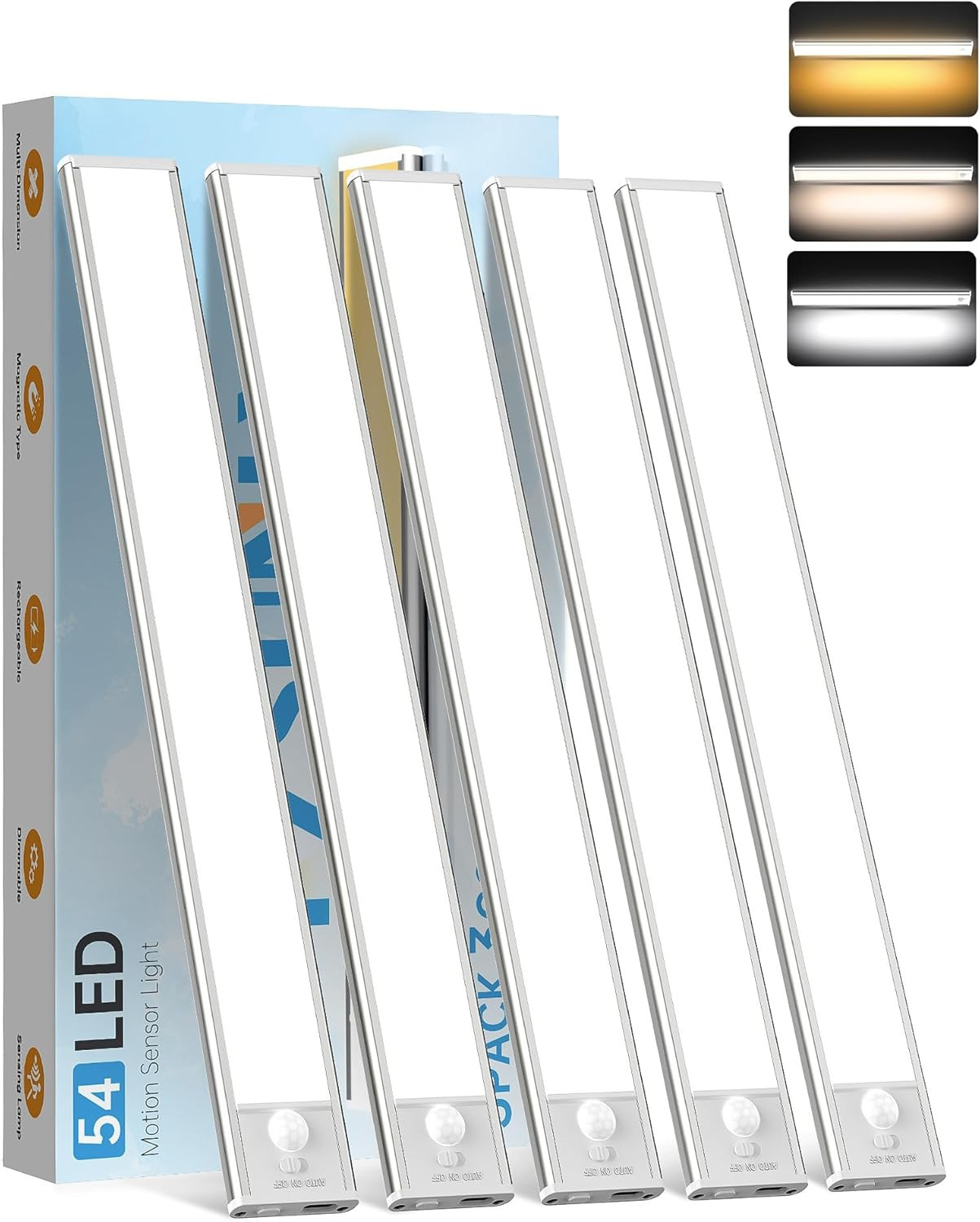 Kit 5 Luci LED Sottopensile 30cm - 3 Tonalità Luce per Mobile Cucina