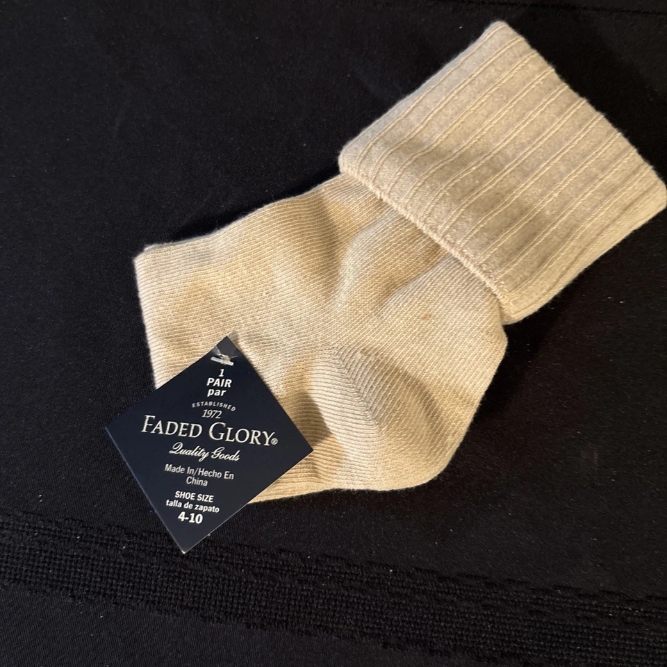 Calcetines Faded Glory 1 Pr - Tostados, Mujer 4-10, Nuevos con Etiquetas Foto 3 de 3