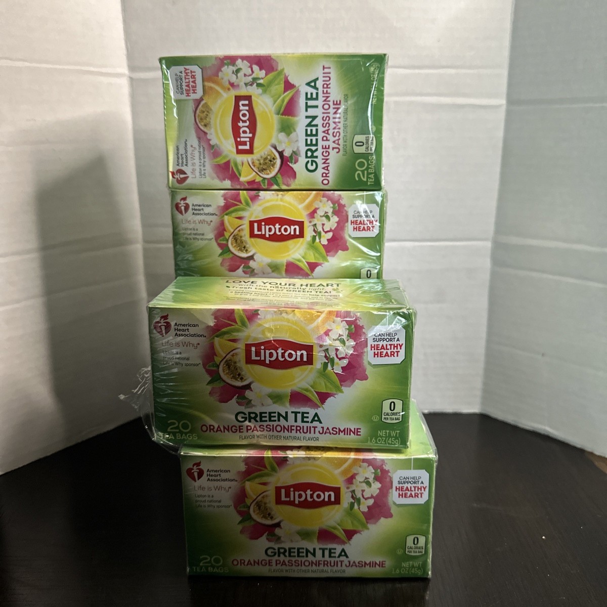 Lipton品 4 Lipton Green Tea Orange Passionfruit Jasmine 20 Ct Tea Bag (Read
