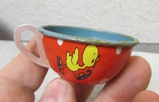 vintage Tin Litho Lithograph childs toy tea set teacup, Dutch Winter Wonderland