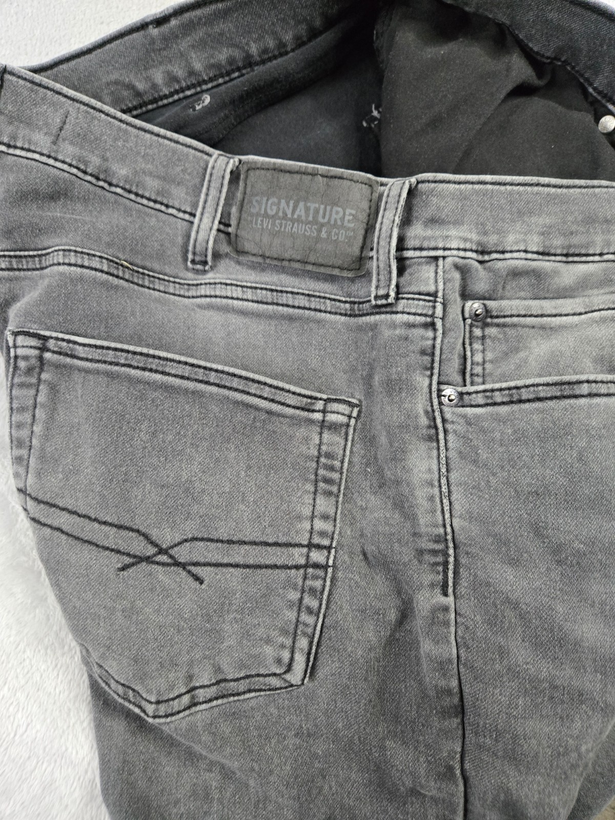 Levi Strauss Signature Jeans Mens Size 38 x 32 Faded Black S37 Slim Grunge Y2K thumbnail 4