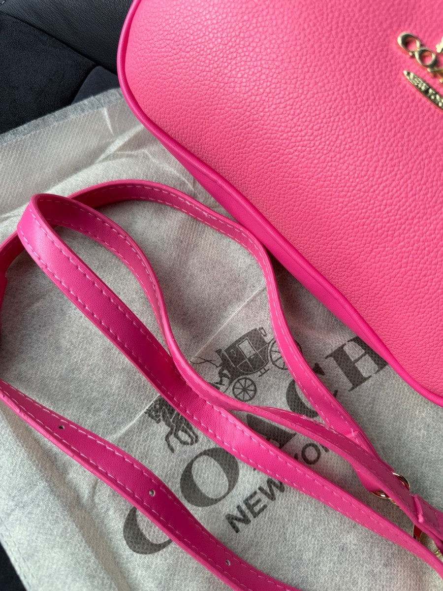 Trendy y2k vintage hot pink fuchsia Coach bag with flower charm | eBay