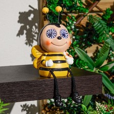 Solar Powered Animated Light Up Eyes Garden Ornament Cool White Led Light - Bee