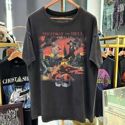 Vintage 1998 Stone Cold Undertaker Summerslam Highway To Hell Graphic Tee Black 