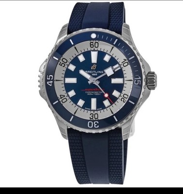 Breitling Superocean Automatic 46 Blue Dial Rubber Men's Watch A17378E71C1S1