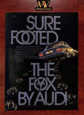 Audi Fox Vintage Print Ad - Sure Footed