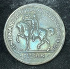 1934-1935 Australia Melbourne Centenary Florin Silver Coin Scarce