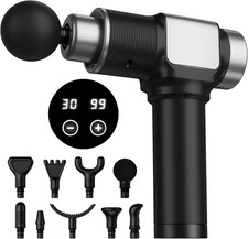 Massage Gun Deep Tissue Massager, 30 Speed Percussion Muscle Massager 9 Heads