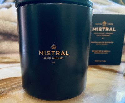MISTRAL~ Sandalwood Bamboo~Scented Candle~ 60 + Hour Burn Time~11oz/311g~NIB
