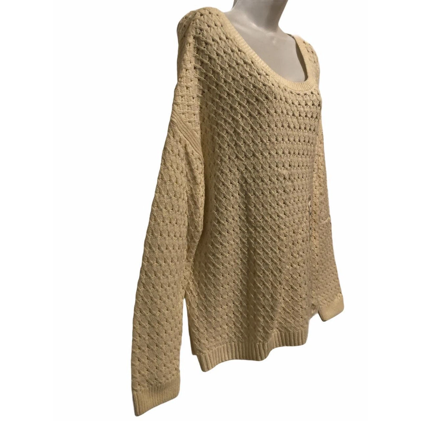 OFF WHITE Felpa donna Oldy Navyie tagli for XXLlia maglia grossa bianco spor ciaoa!