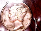 1935-D  SILVER MERCURY DIME - GRADES "VERY FINE"
