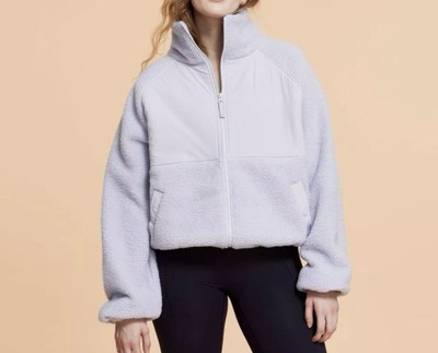 Blogilates Campfire Fleece Full Zip Jacket Evening Haze Lilac Plus Size 1X NWT