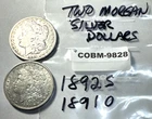Lot of 2 Morgan 90% Silver Dollars 1892 S & 1891 O COBM-9828