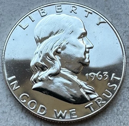 1963 Proof Franklin Half Dollar 90% Silver-INV#8345