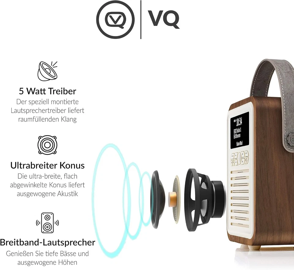 Tragbares DAB Radio mit Bluetooth-Lautsprecherein, DAB+Radio Alarm Wecker - Bild 3 von 4