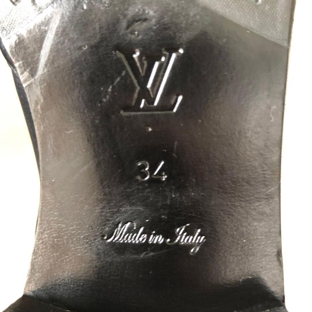 LOUIS VUITTON Long Heel Boots Black Leather Rare Authentic EU34 US4 From Japan thumbnail 7