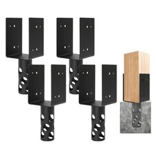 4Pcs 6*6‘’ Concrete Post Anchor,U-Shape Metal Mounting Bracket,Fit for Fence...