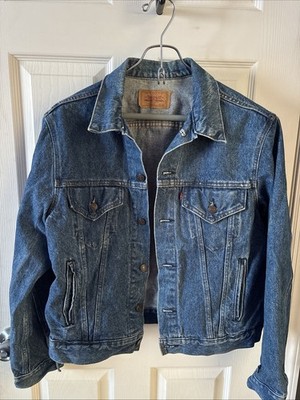 Vintage Levis Denim Jacket 80s 70506-0214 Blue Men 46R Trucker USA