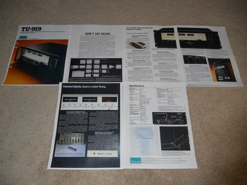 Sansui Tuner Brochure, TU-919, Specs, Info, Pics, Best Tuner Ever? - 第 1/1 張圖片