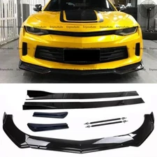For Chevrolet Corvette Front Bumper Lip 86" Side Skirt Rear Bumper Lip Black