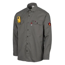 NEW PROACTIVE FR FLAME RESISTANT WORK SHIRT (MEDIUM) SHIPS TODAY GRAY