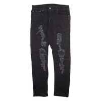 LEVI'S 512 Jeans Distressed Mens Black Slim Tapered W32 L30