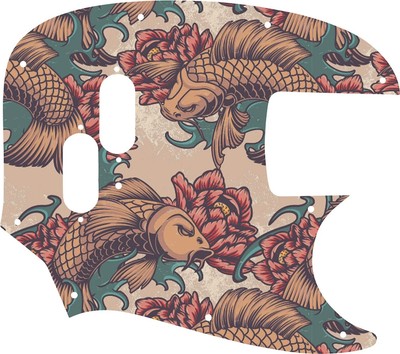 WD Custom Pickguard For Fender Mustang Bass Reissue #GT01 Koi Tattoo Graphic