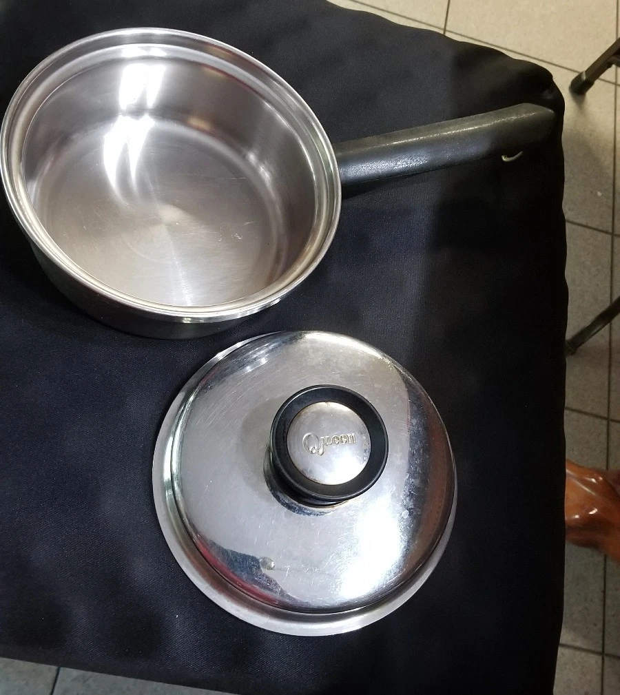 Vintage Amway Queen Pot Sauce Pan 1 Quart Stainless Steel Made In USA