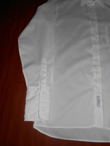 Vintage Men's Christian Dior 1970's Dacron Poly White French Cuff Sleeve 15/33 - Picture 9 of 22