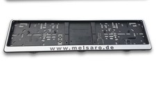 1 St Kennzeichenhalter Grau Schwarz mit Text bedruckt eigener Wunschbeschriftung