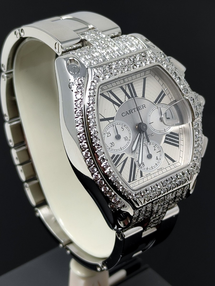 Cartier Roadster Chrono XL with Carat Double Diamond Bezel