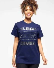 Zumba Holiday Unisex Crew Neck Tee - Christmas ~ Indigo Blue ~ XS/S  M/L  XL/XXL