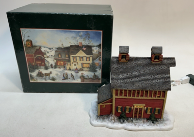 #ad Lang and Wise Old RED Mill Folk Art Village Christmas Tea Shoppe First Edition $69.99
