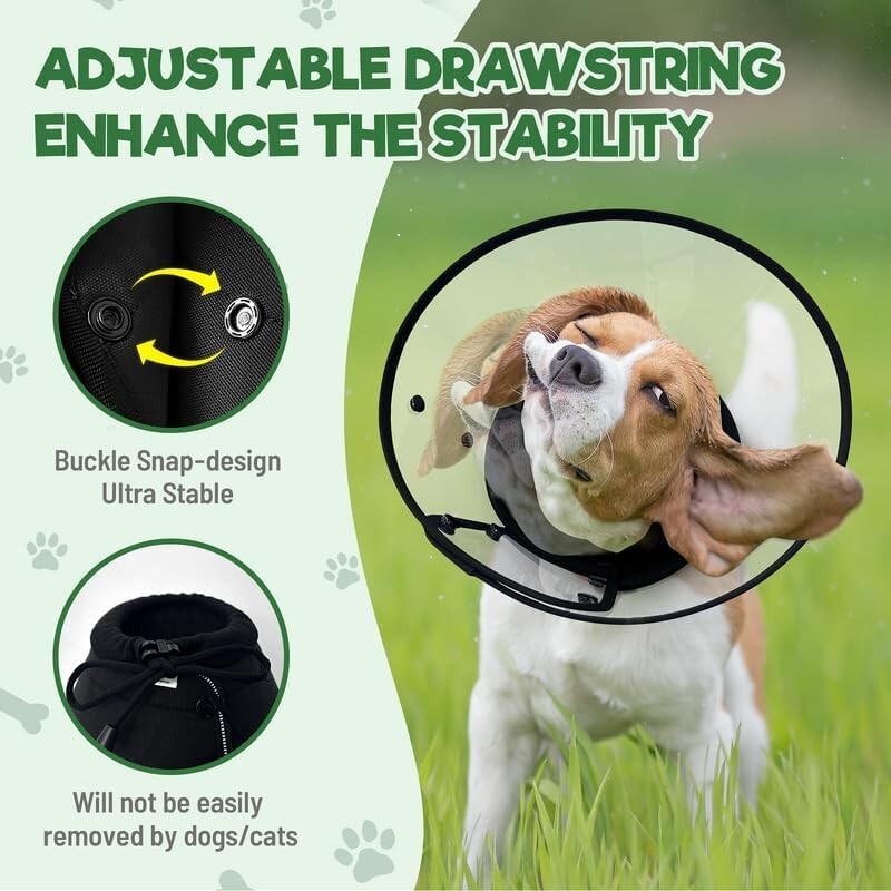 Dog Cone, 3 Levels Size Adjustable ButtonClosure Design Comfy Dog ConesB10 eBay