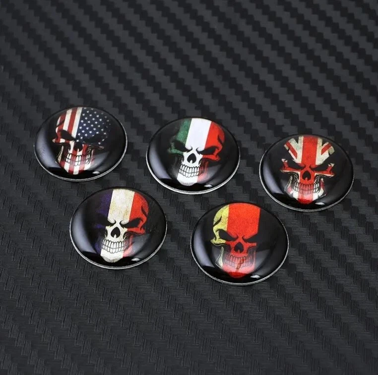 2x Pegatinas Insignias Gel Resina 3d Bandera Calavera Italiano/Alemán/Union Jack/Francés/Estados Unidos Foto 2 de 4
