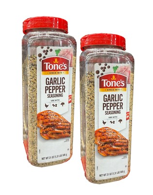 Packs Tone's Garlic Pepper Seasoning Blend, 21 Ounce Shaker