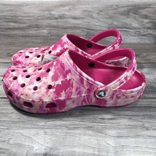 Crocs Classic Bleach Dye Clog Men Size 13 Pink Slip On Sandals Water Shoes New