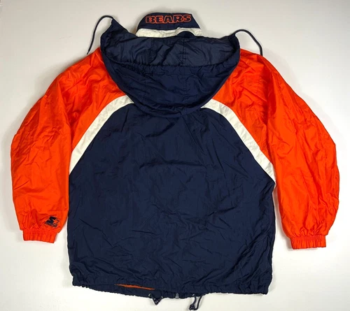Vintage 90s Starter NFL ProLine Chicago Bears Windbreaker Jacket Hooded Sz XL - Picture 2 of 16