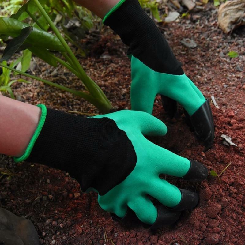 New 4 Hand Claw ABS Plastic Garden Rubber Gloves Waterproof | eBay