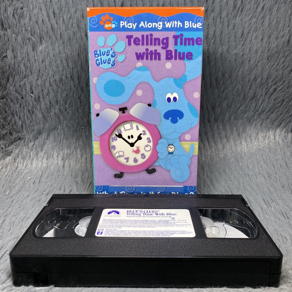 Blues Clues Telling Time With Blue VHS 2002 Play Along With Blue