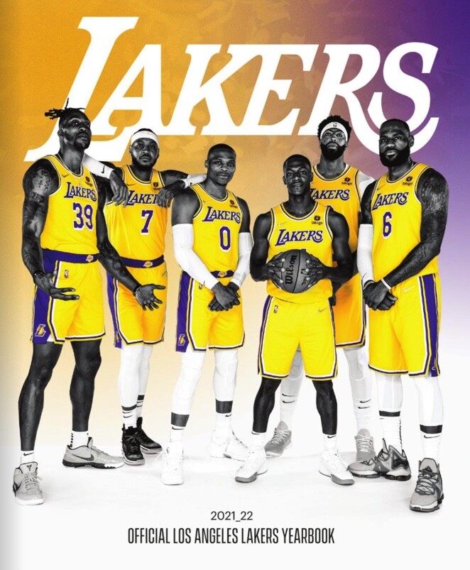 2021-22 LOS ANGELES LAKERS YEARBOOK CARMELO DAVIS LEBRON WESTBROOK