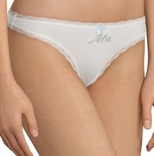 Betsey Johnson Betsey Blue thong bridal MRS underwear size mediu WHITE UC1