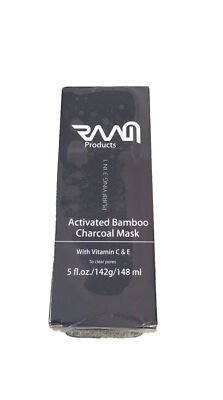 RAAM Activated Bamboo Charcoal Face Mask Clears Pores Blackheads Detox Purify