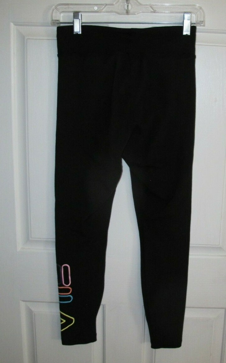 Women's Size Small Very Nice Fila Ladies Cotton Blend Leggings Pants Black